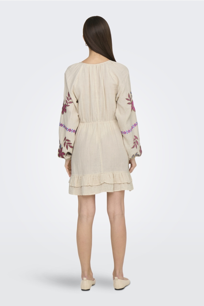 ONLBLAKE LIFE LS EMB DRESS WVN 15349357 PUMICE STONE